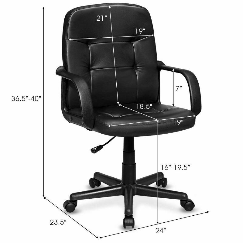 Costway Ergonomic Mid-Back Executive Office Swivel Computer Desk Chair New, 3 of 11