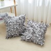 Unique Bargains Indoor Outdoor Solid 3D Sequins Leaf Color Throw Pillow Cover 2 Pcs - 3 of 4