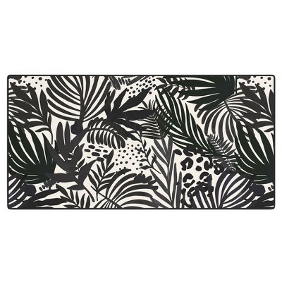 Marta Barragan Camarasa Wild abstract jungle on black Desk Mat - Deny Designs