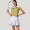 Anna-Kaci Active Women's Two-Piece Tennis Set with Sleeveless Polo Crop Top and Pleated High Waist Skirt - 2 of 4