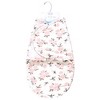 Hudson Baby Infant Girl Plush Faux Fur Swaddle Wrap, Neutral Pink Floral, 0-3 Months - 2 of 2