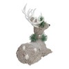Northlight Sitting Sisal Reindeer with Wreath Christmas Figure - 12.75" - Gray - 3 of 4