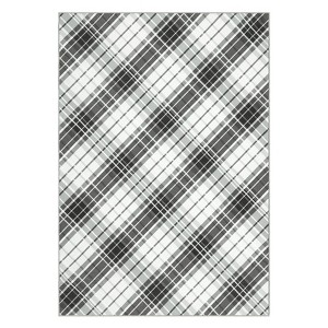Washable Modern Striped Rug Non Slip Low Pile Rug Soft Throw Floor Cover Foldable Indoor Carpet for Living Room Bedroom Nursery - 1 of 4