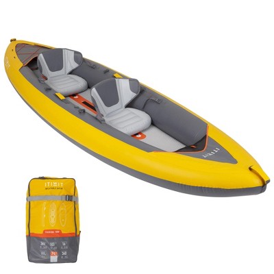 Decathlon Itiwit  X100 Inflatable High Pressure Dropstitch Floor Kayak 1 or 2 person, Yellow