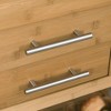 HOMCOM Bamboo Kitchen Island Cart on Wheels, Utility Trolley Cart with 2 Storage Drawers and Open Shelves, Bamboo Tone - 3 of 4