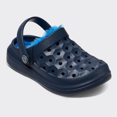 Joybees Kids' Varsity Lined Clogs - Navy Blue/Blue 1: Slip-On Ankle Strap, Non-Marking Outsole