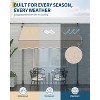 118’’x67’’ Manual Retractable Awning, Freestanding Patio Awning with Crank Handle - 4 of 4