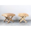 Storied Home Woven Water Hyacinth and Wood Accent Table Brown: Mahogany Frame, No Assembly Required - 2 of 4