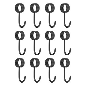 Unique Bargains Stainless Steel Anti-Rust Adjustable Closet Pipe Rod Hooks 12 Pcs - 1 of 3
