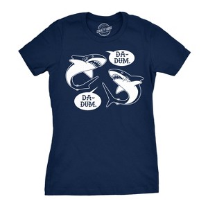 Womens Da-Dum Da-Dum Shark T Shirt Funny Summer Vacation Tee For Ladies - Crazy Dog Women's T Shirt - 1 of 4