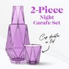 American Atelier Modern Geometric 37oz Bedside Carafe and Tumbler Glass/Lid, 2-Piece Set - 2 of 4