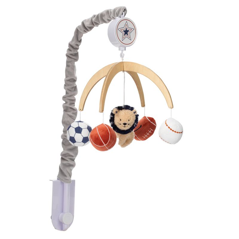 Lambs & Ivy Hall of Fame Lion/Sports Balls Musical Baby Crib Mobile Soother Toy, 4 of 7