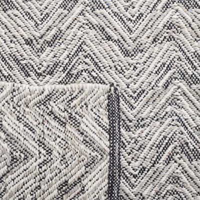 Nomadic Essence Handwoven Gray Wool Area Rug - 2'3" x 7'