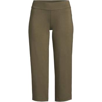 Lands' End Women's Plus Size Sport Knit High Rise Elastic Waist Capri Pants  - 2x - Sunwashed Olive : Target