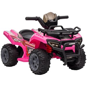 Aosom Kids Ride-on ATV Four Wheeler Car with Real Working Headlights, 6V Battery Powered Motorcycle for 18-36 Months, Black - 1 of 4