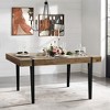 LuxenHome Oak Finish MDF Wood Black Metal Dining Table Brown - 2 of 4