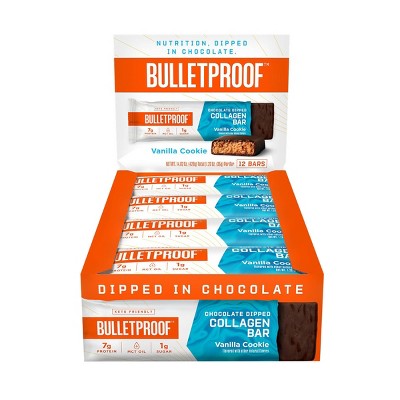 Bulletproof Chocolate Dipped Collagen Bar - Vanilla Cookie - 12pk
