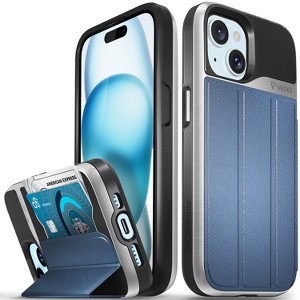 Vena vCommute For Apple iPhone 15 Case Wallet, Case with Stand Leather Card Holder [Military Grade Drop Protection], Black - 1 of 4