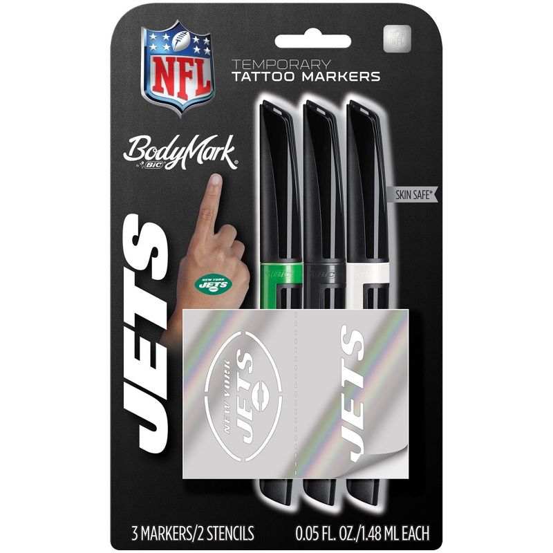 NFL New York Jets Temporary Tattoo Marker - 3pk, 1 of 5