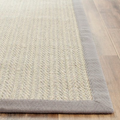 Gray Hand-Knotted Cotton Runner Rug with Non-Slip Backing