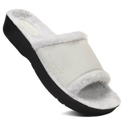 Aerothotic - Aspen Fuzzy Strap Ladies Arch Support Slides