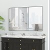 Vynxaria 48x32 Inch Black Framed Wall Mirror - Modern Oversized Rectangle Mirror - 3 of 4