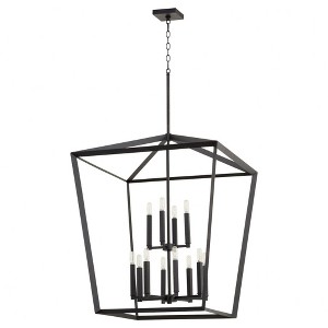 Quorum Lighting Manor 12-Light 2-Tier Pendant, Noir, 29W, 38H - 1 of 1