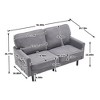 TiramisuBest Mid-Century Modern Loveseat Sofa, 2-Seater with USB & Removable Pillow Cover, Comfy Couch for Living Room, Bedroom, Apartment (Black) - 4 of 4