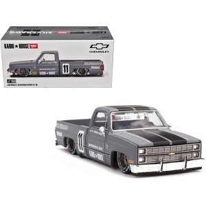 Chevrolet Silverado "KAIDO V2" Pickup Truck #11 Gray with Black Stripes "Kaido House" Special 1/64 Diecast Model Car by Mini GT - 1 of 4