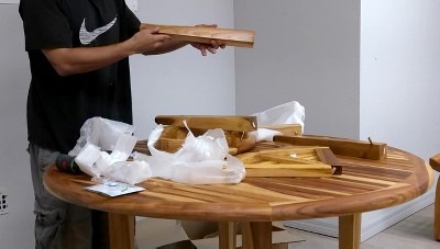 18" Tall Teak Corner Shower Shelf with Storage