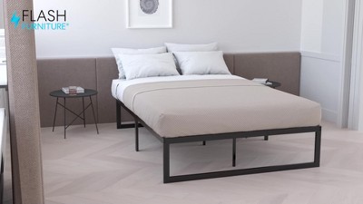 Flash Furniture 14 Inch Metal Platform Bed Frame With 10 Inch Pocket Spring  Mattress In A Box And 3 Inch Cool Gel Memory Foam Topper - Queen : Target