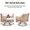 Sapphtopaz 4-Piece Rattan Outdoor Sofa Set with Swivel Chairs, 3-Seater Sofa with 360° Swivel Rocking Chairs & Wood Table, Wicker Patio Sectional Sofa - 3 of 4