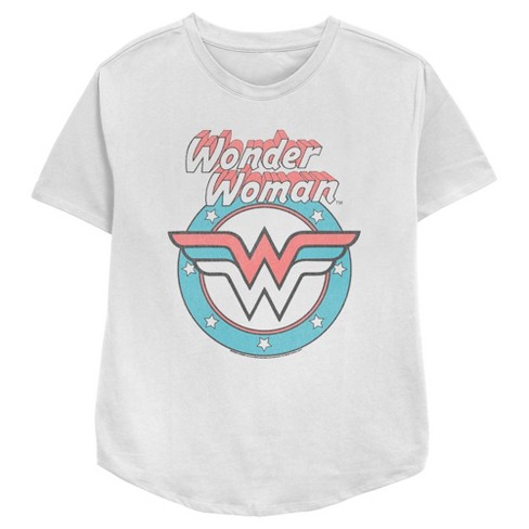 Women's Wonder Woman Retro Comic Logo T-shirt - White - 2x Large : Target