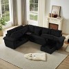 GDFStudio Esom 110" Corduroy Sectional Sofa with Convertible Sleeper and Storage Chaise - 4 of 4