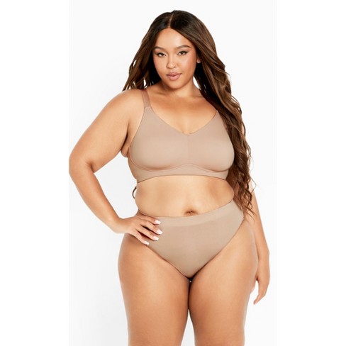 AVENUE | Women's Plus Size Wireless Smooth Back Bra - Natural - 38C
