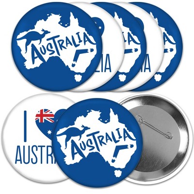 Big Dot of Happiness Australia Day - 3 inch G’Day Mate Aussie Party Badge - Pinback Buttons - Set of 8
