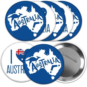 Big Dot of Happiness Australia Day - 3 inch G’Day Mate Aussie Party Badge - Pinback Buttons - Set of 8 - 1 of 4