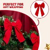 Joyfy 12pcs Christmas Red Velvet Bow Decoration, 16" Long Christmas Bows for Christmas Party Indoor Outdoor Decorations - 4 of 4