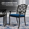 Mondawe Cast Aluminum Outdoor Dining Armchair with Sofa Cushion (Set of 4) - 3 of 4
