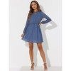 INSPIRE CHIC Women's Choker V Neck Vintage Flared Gilding Metallic Shiny Star A-Line Dress - 2 of 4
