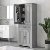 ORRD Bathroom Storage Cabinet with Doors & Drawer, Adjustable Shelf, Multiple Storage Space, Grey - 2 of 4