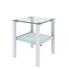 Set of 2, Glass two layer tea table, small round table, bedroom corner table, living room side table, Transparent - 3 of 4