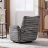 ORRD Modern 360° Swivel Lounge Chair with Striped Fabric, Metal Base Accent Chair for Living Room & Bedroom,Red - 4 of 4