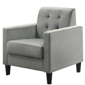 NicBex Velvet Accent Chair,Upholstered Living Room Chairs with Tufted Backrest and Plastic Legs,Cozy Armchair,Accent Chairs for Living Room - 1 of 4