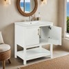 30-Inch White Bathroom Vanity with Ceramic Sink and Versatile Storage - Ideal for Small Bathrooms - Leovsnove - 2 of 4