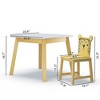 Ruvalino Seating Sets Kids Table and Chair Set Cartoon Animals Design for Living Room Playroom, White, 26"*26.4"*6.7" - 3 of 4