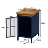 Gulches Nightstand with Storage Cabinet & Solid Wood Tabletop, Bedside Table, Sofa Side Coffee Table for Bedroom, Living Room, Dark Blue - 4 of 4