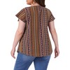 Agnes Orinda Women's Plus Size Boho Floral Printed Round Neck Butterfly Sleeve Babydoll Blouses - 4 of 4