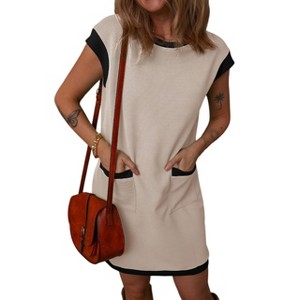 blue short dress casual Relaxed Short Sleeve Mini Dress – ProLyf Styles main image 1