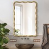 Beautyolove Rectangle Wood Framed Wavy Wall Mirror - 2 of 4